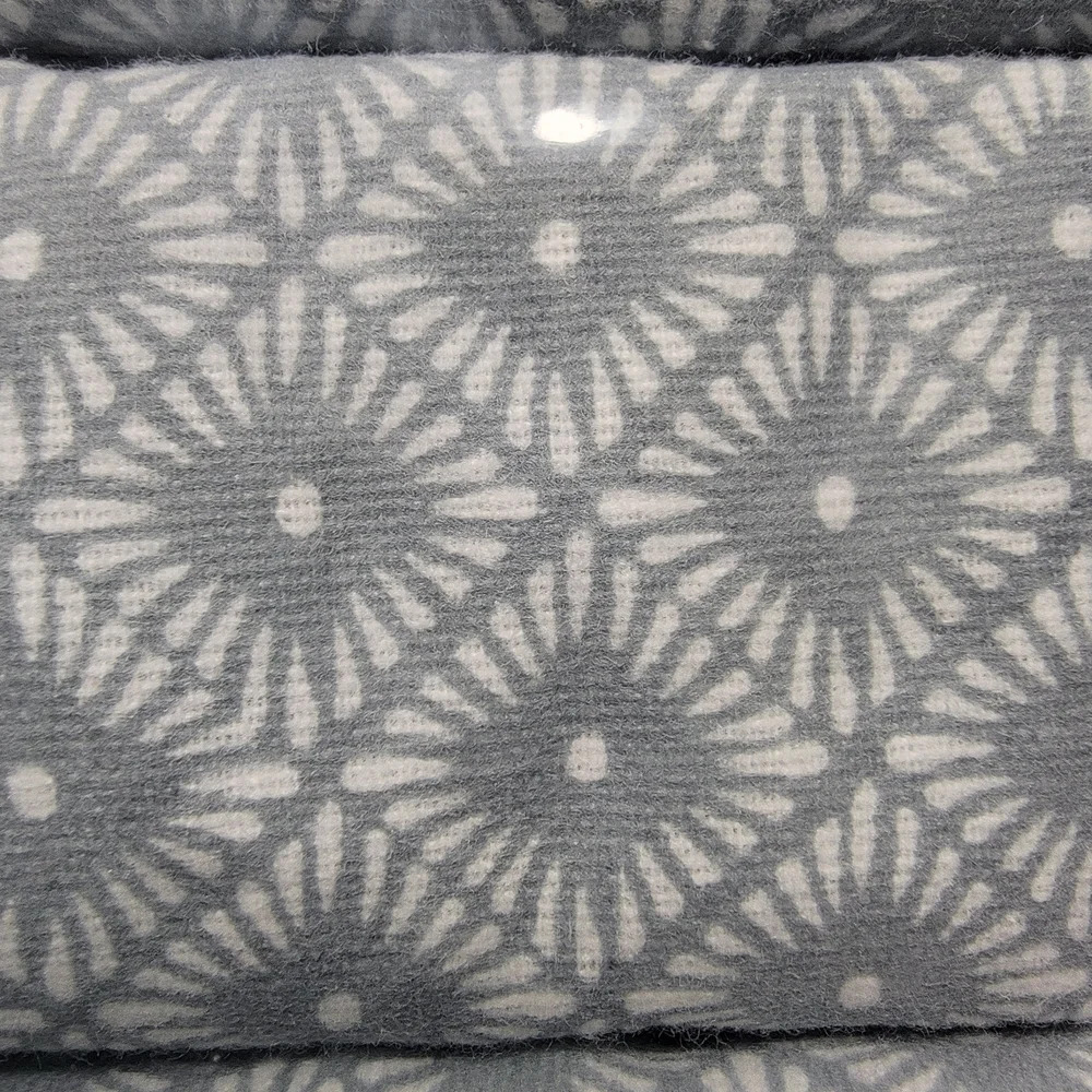 NWT Cuddl Duds Heavyweight Flannel Sheet Set Cal King Grey Diamond Geo